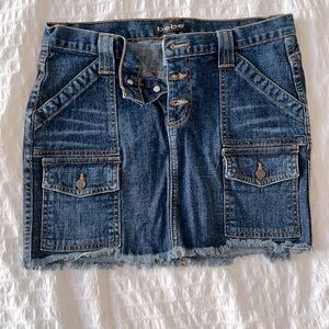 Bebe mini jean skirt